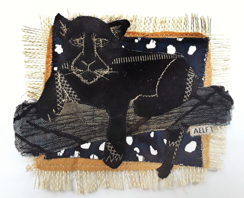 Applique picture of a black panther
